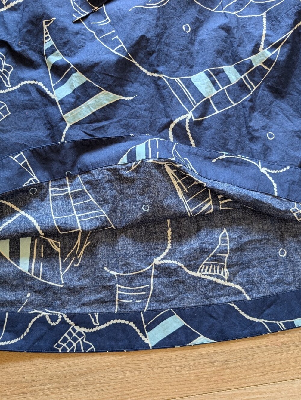 Talbots Navy Sailboat Print A-Line Skirt-Petite - Picture 3 of 8